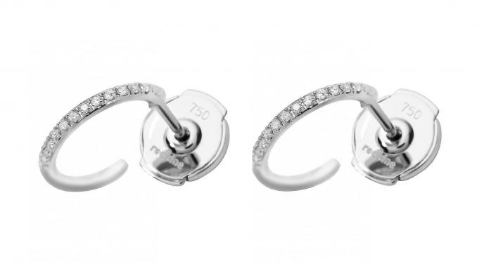 Diamond-paved white gold hoop earrings - Redline - 0++