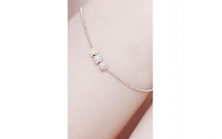 Chain Bracelet Sweety Three Rose Gold RedLine Jewelry - Redline - 0++