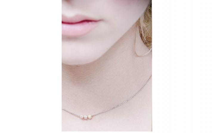 Chain Necklace Sweety Three White Gold RedLine Jewelry - Redline - 0++