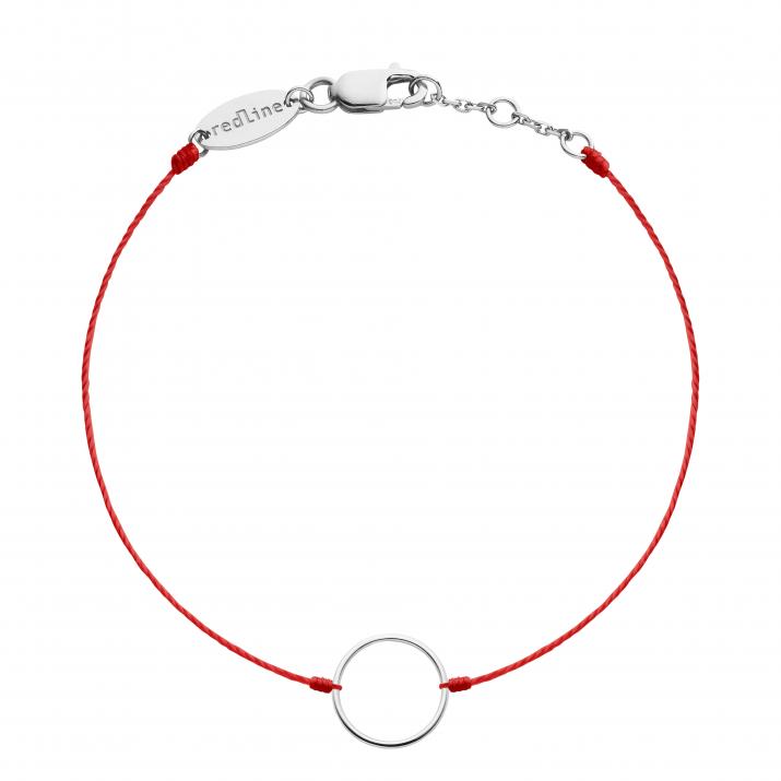 String bracelet with small circle in white gold - Redline - 0++