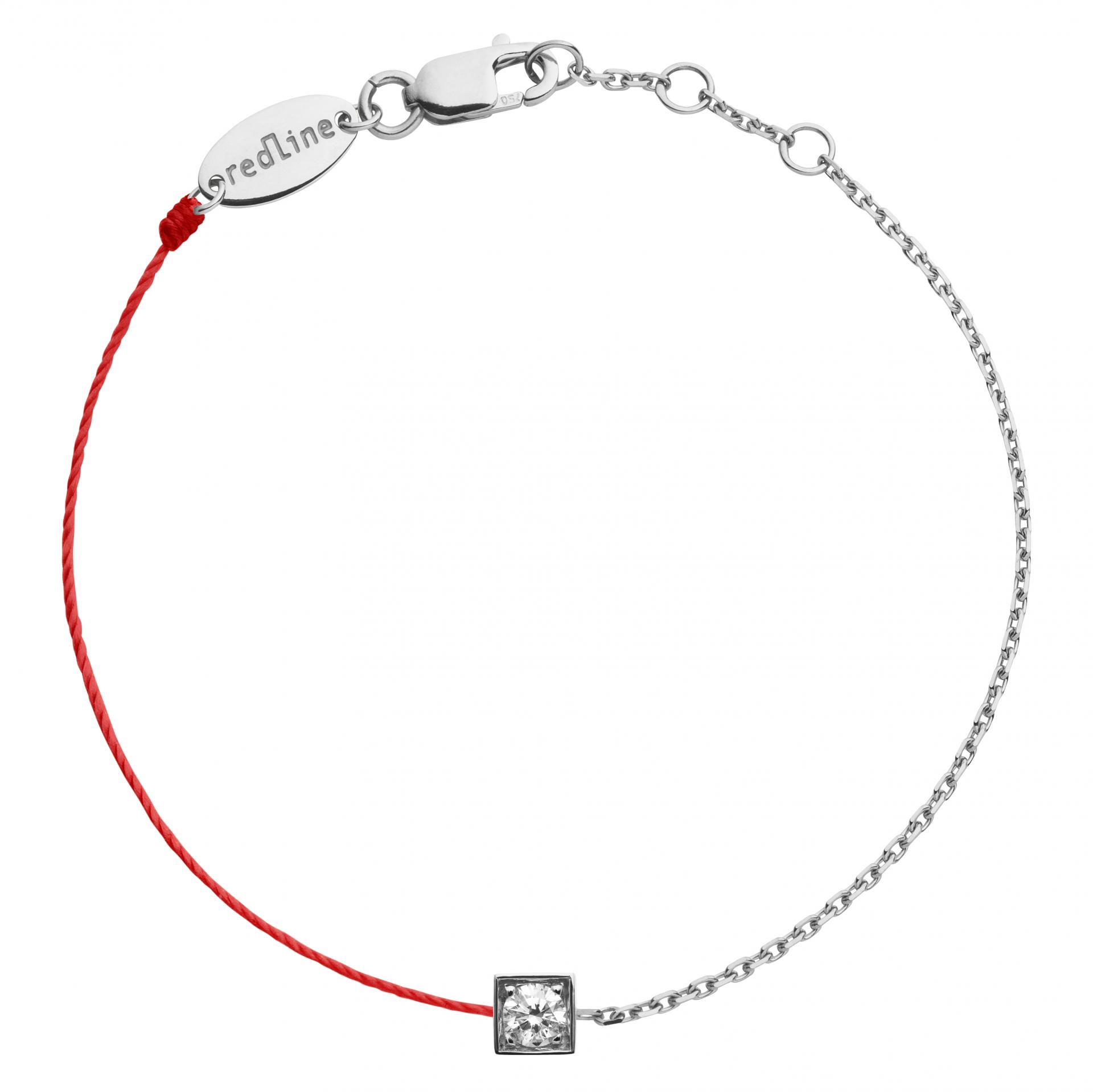 Redline ジュエリー Cube Double スレッドのブレスレットとチェーンホワイトゴールドダイヤモンド - Redline
