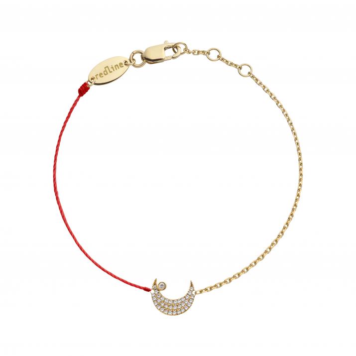 Redline ジュエリー My Moon Up Double スレッドのブレスレットとチェーンイエローゴールドダイヤモンド - Redline
