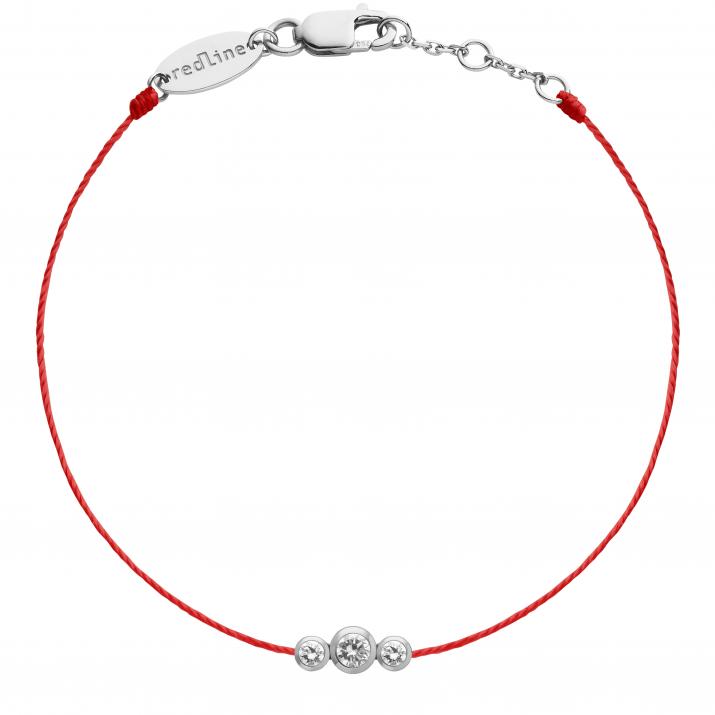 String bracelet with 0.2ct diamond in white gold bezel setting - Redline - 0++