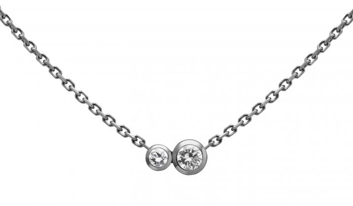 Chain necklace with 0.15ct diamond in black gold bezel setting - Redline - 0++