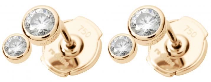 String and chain earrings with 0.3ct diamond in rose gold bezel setting - Redline