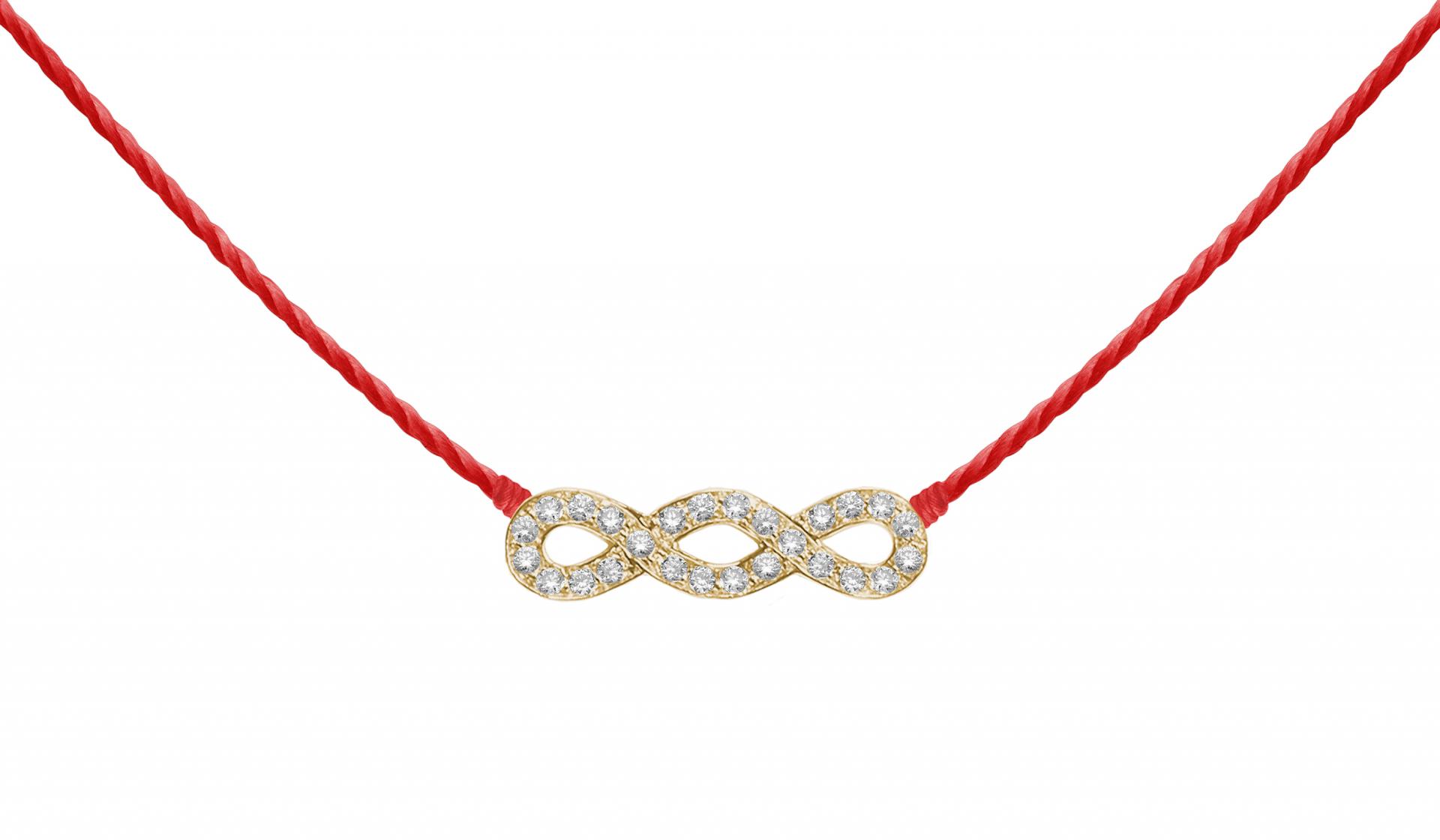 Redline ジュエリー Trinity 糸のネックレスイエローゴールド