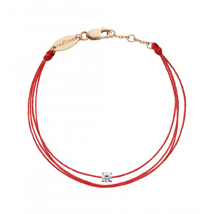 Multi string bracelet with 0.08ct diamond in rose gold prong setting - Redline