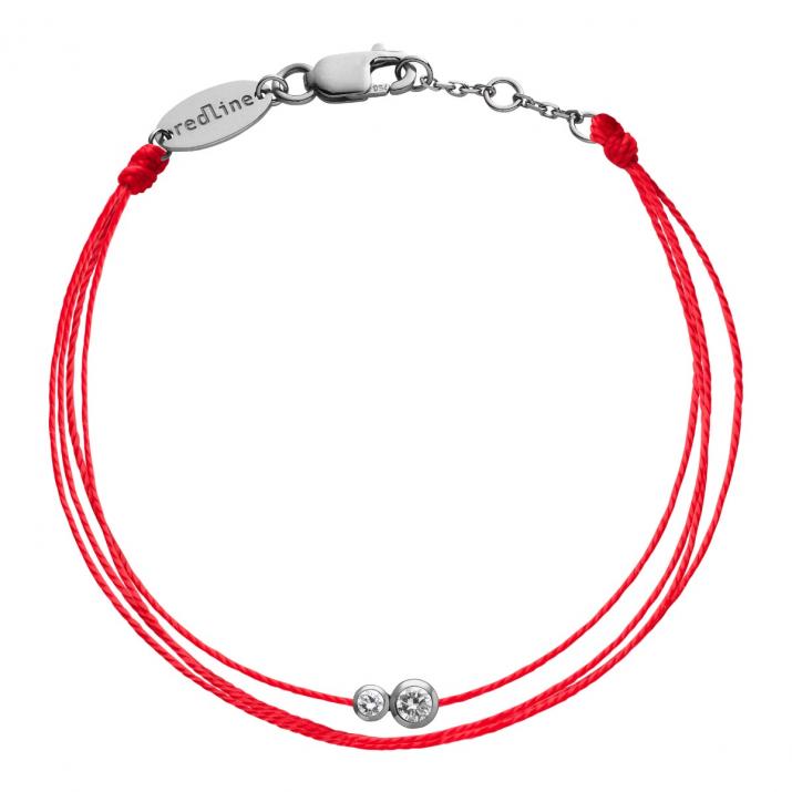 Multistring Bracelet For Men with 0.15ct Round Diamond in Black Gold Bezel Setting - Redline - 0++