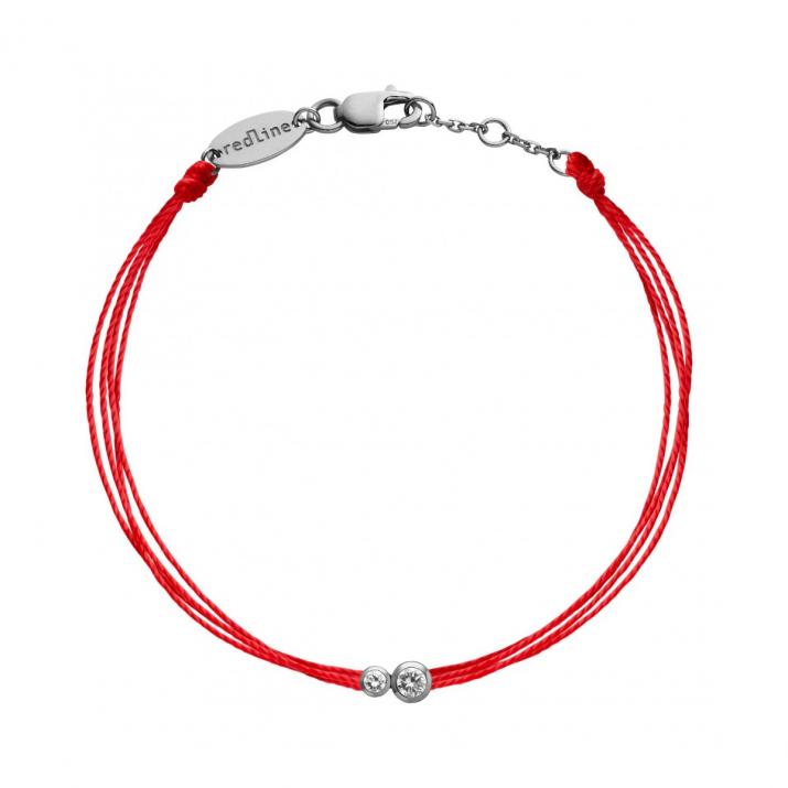 Multi string bracelet with 0.15ct diamond in black gold bezel setting - Redline - 0++