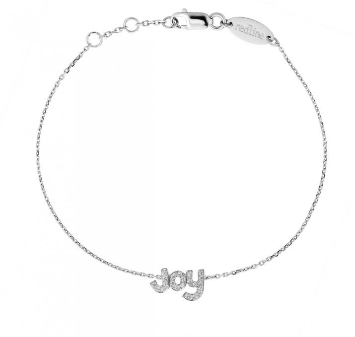White gold chain bracelet with diamond-paved JOY - Redline - 0++