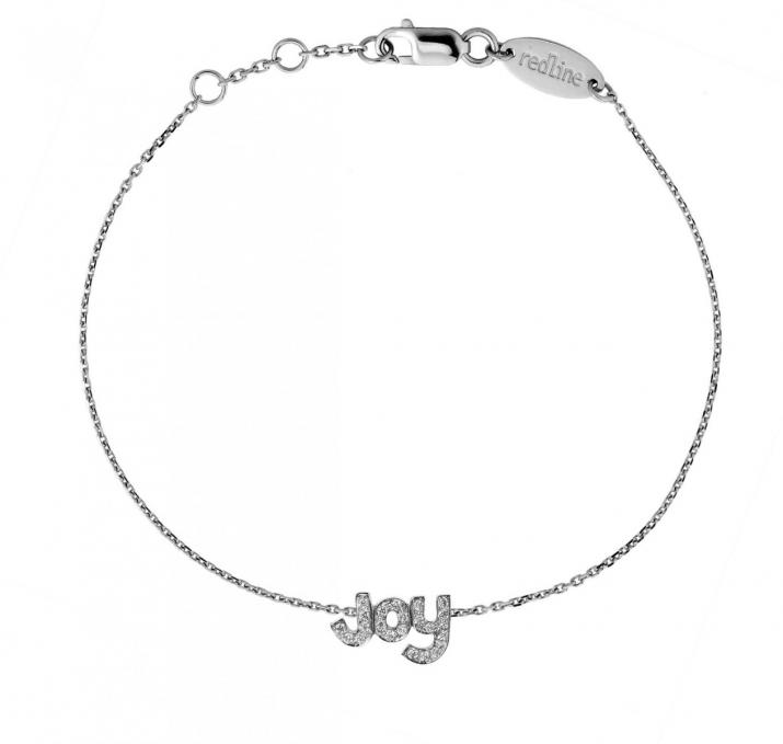 Black gold chain bracelet with diamond-paved JOY - Redline - 0++