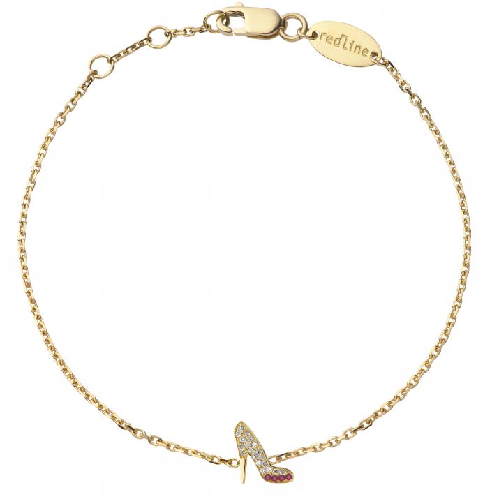 Chain Bracelet Gossip Dia+Rubis Yellow Gold RedLine Jewelry - Redline - 0++