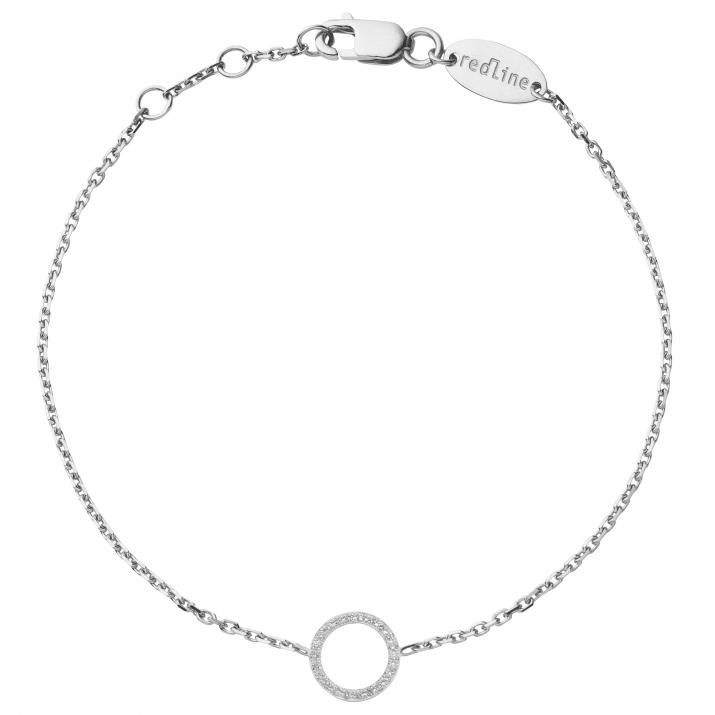 Chain Bracelet For Women with 0.10ct Round Diamond in White Gold Pavé Setting - Redline