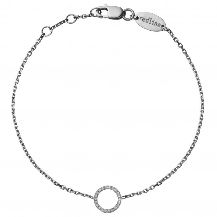 Chain Bracelet For Women with 0.10ct Round Diamond in Black Gold Pavé Setting - Redline