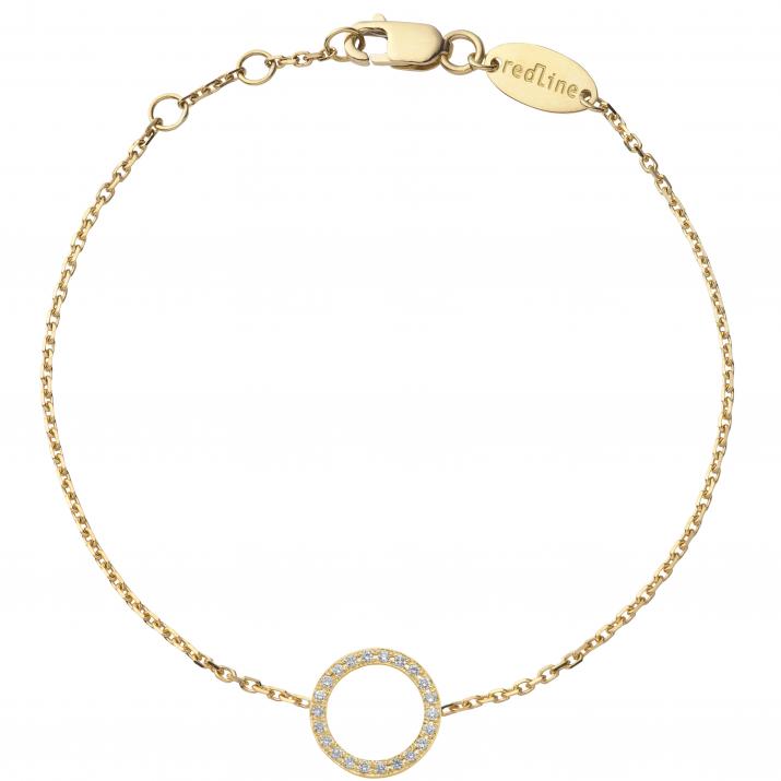 Chain Bracelet For Women with 0.16ct Round Diamond in Yellow Gold Pavé Setting - Redline