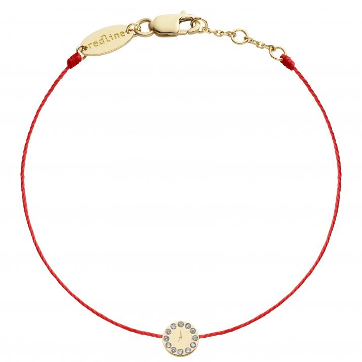 String bracelet with diamond-paved clock in yellow gold - Redline - 0++