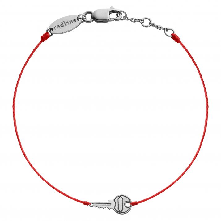 String bracelet with key in black gold - Redline