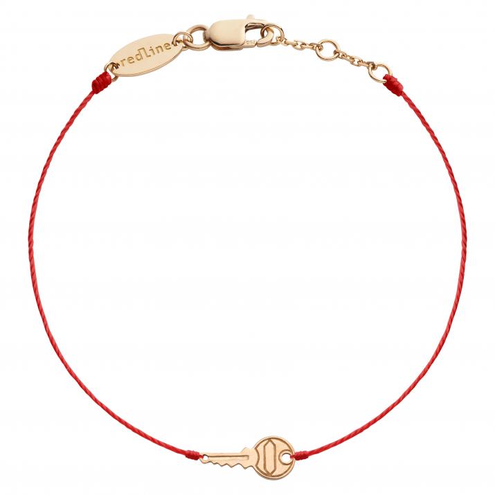 String bracelet with key in rose gold - Redline