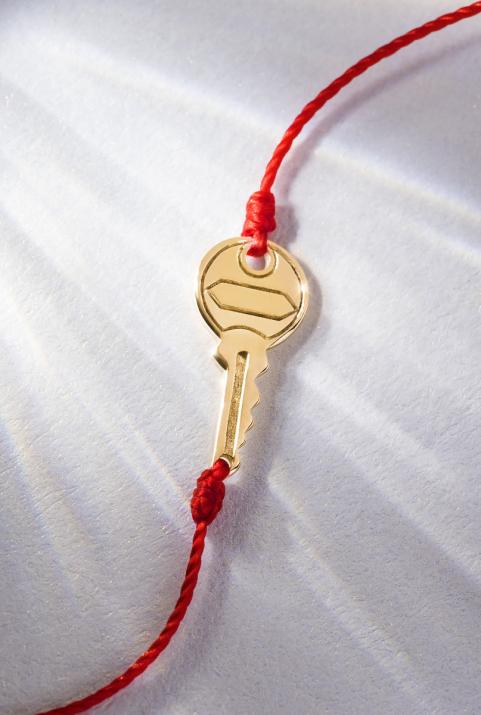 String Bracelet For Women with 0.085ct Round Diamond in Yellow Gold Pavé Setting - Redline - 0++