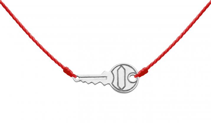 String necklace with key in white gold - Redline - 0++