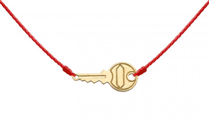String necklace with key in yellow gold - Redline - 0++