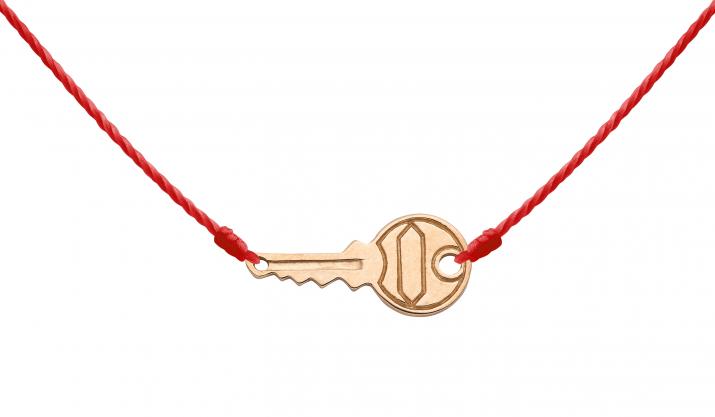String necklace with key in rose gold - Redline - 0++