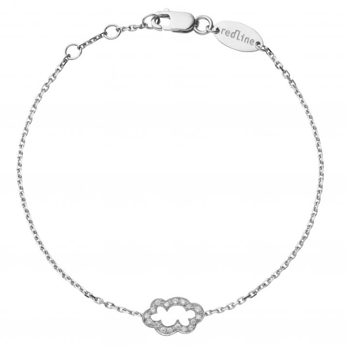 White gold chain bracelet with diamond-paved cloud - Redline