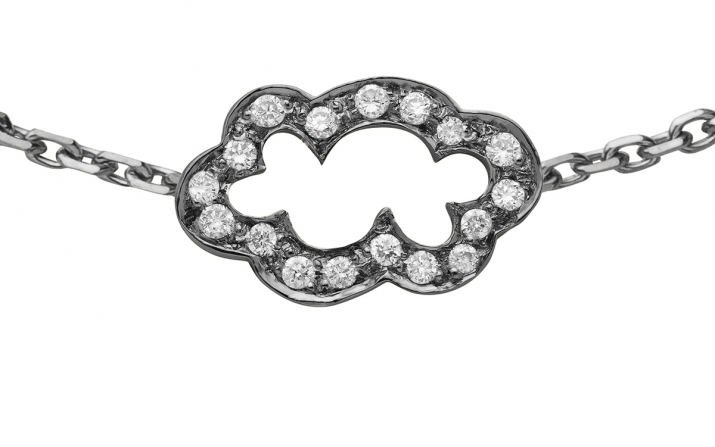 Black gold chain bracelet with diamond-paved cloud - Redline - 0++