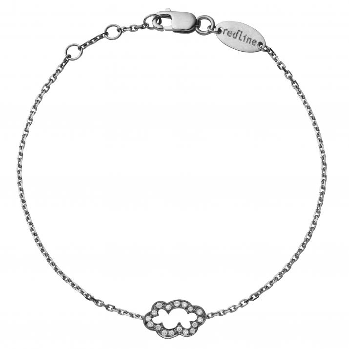 Black gold chain bracelet with diamond-paved cloud - Redline - 0++