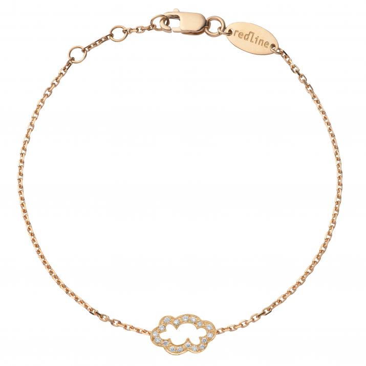 Rose gold chain bracelet with diamond-paved cloud - Redline