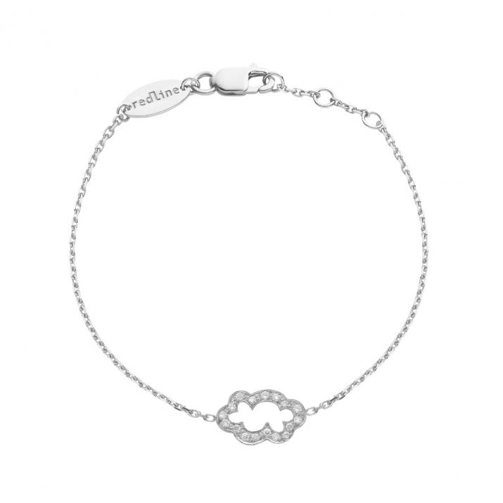 Chain Bracelet For Children with 0.09ct Round Diamond in White Gold Pavé Setting - Redline
