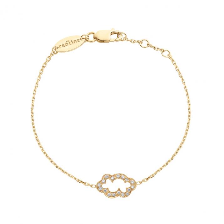 Chain Bracelet For Children with 0.09ct Round Diamond in Yellow Gold Pavé Setting - Redline