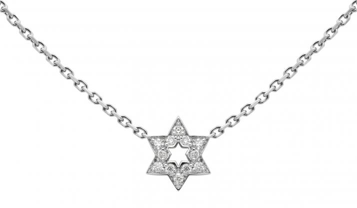 White gold chain necklace with diamond-paved star - Redline