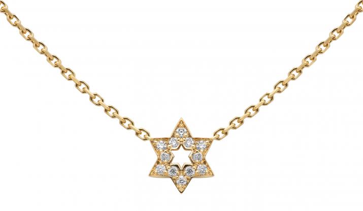 Yellow gold chain necklace with diamond-paved star - Redline