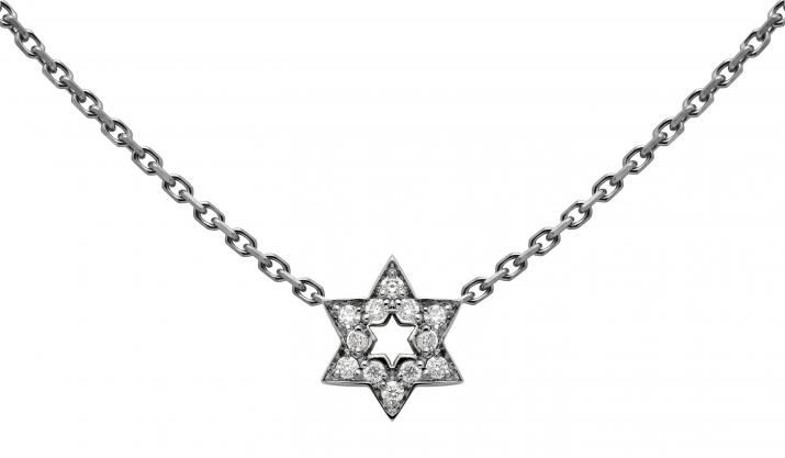 Black gold chain necklace with diamond-paved star - Redline