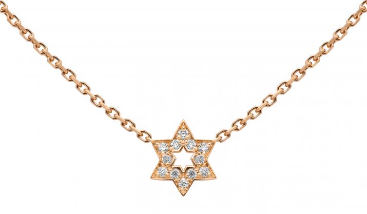 Rose gold chain necklace with diamond-paved star - Redline