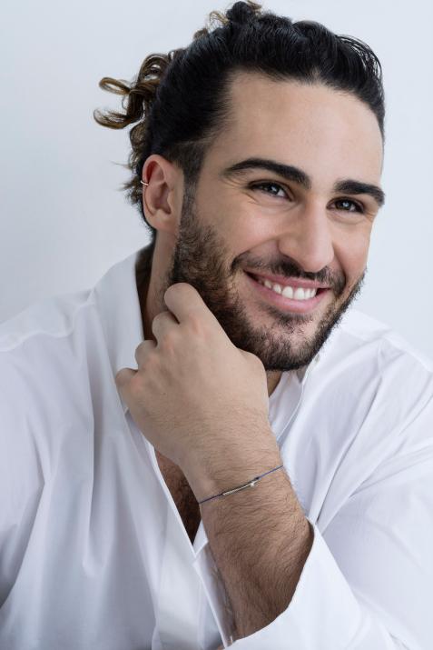 String bracelet with diamond in black gold tube - Redline - 0++