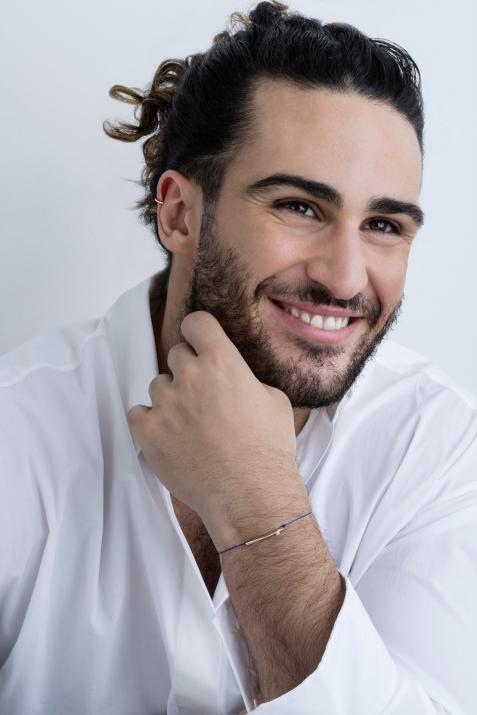 String bracelet with diamond in rose gold tube - Redline - 0++