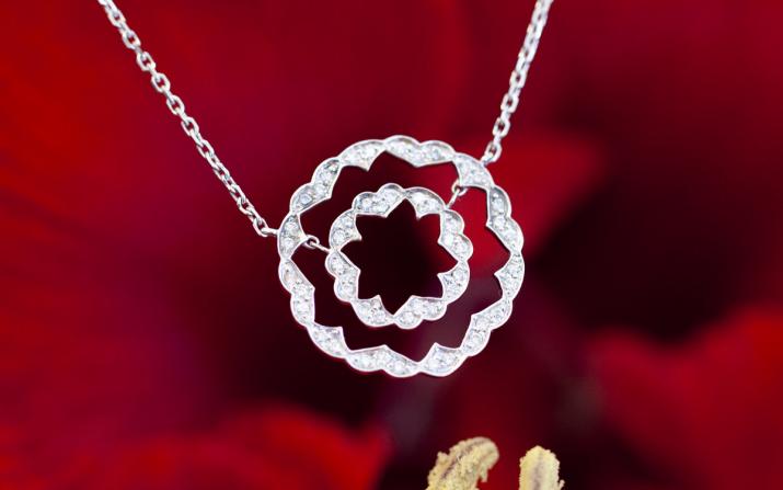 Chain Necklace For Women with 0.20ct Diamond in Black Gold Pavé Setting - Redline - 0++