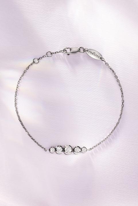 Chain bracelet with 0.5ct diamonds in black gold bezel setting - Redline - 0++
