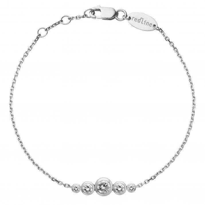 Chain bracelet with 0.5ct diamonds in white gold bezel setting - Redline - 0++