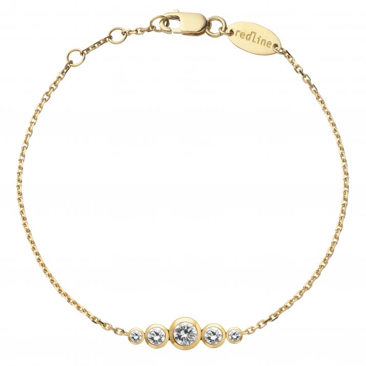 Chain bracelet with 0.5ct diamonds in yellow gold bezel setting - Redline - 0++