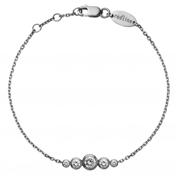 Chain bracelet with 0.5ct diamonds in black gold bezel setting - Redline - 0++