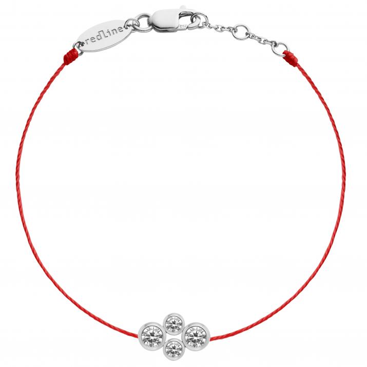 String bracelet with 0.3ct diamonds in white gold bezel setting - Redline - 0++