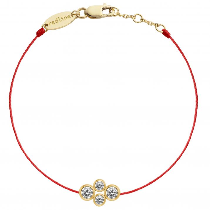 String bracelet with 0.3ct diamonds in yellow gold bezel setting - Redline - 0++
