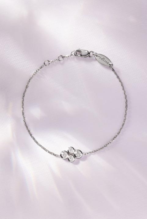 Chain bracelet with 0.3ct diamonds in black gold bezel setting - Redline - 0++