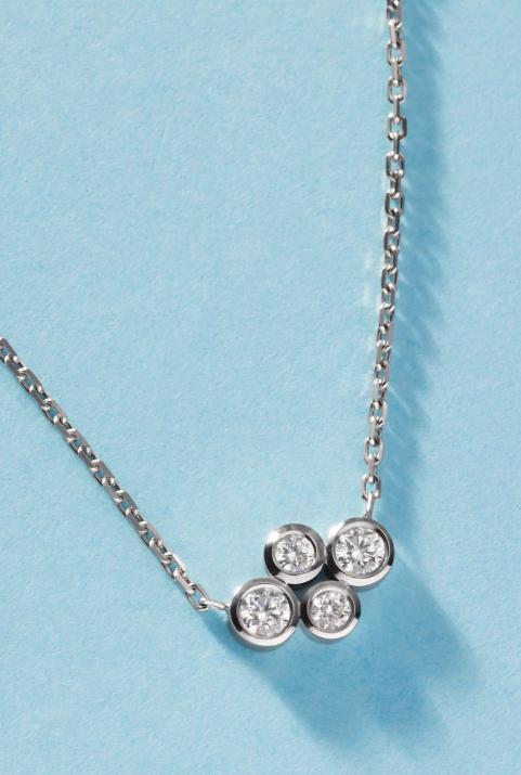 Chain necklace with 0.3ct diamonds in black gold bezel setting - Redline - 0++