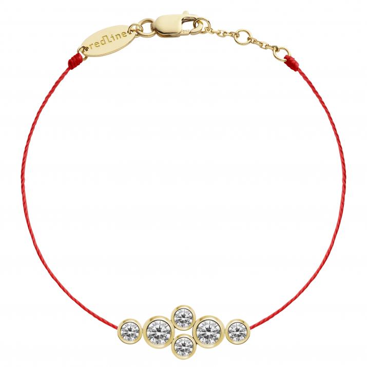 String bracelet with 0.4ct diamonds in yellow gold bezel setting - Redline - 0++