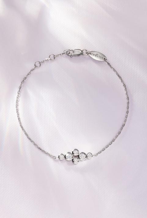 Chain bracelet with 0.4ct diamonds in black gold bezel setting - Redline - 0++