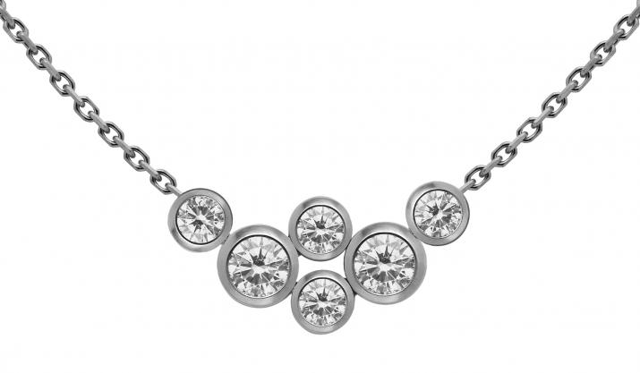 Chain necklace with 0.4ct diamonds in black gold bezel setting - Redline